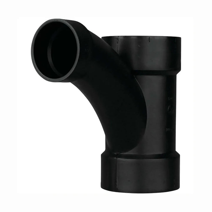 3'' x 3" x 2" ABS DWV (Drain Waste and Vent) Long Sweep Combination Tee-Wye - Hub x Hub x Hub