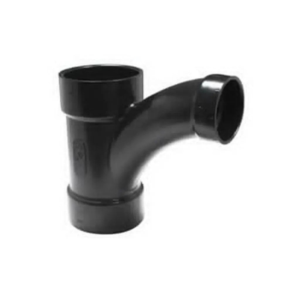 3'' x 3" x 2" ABS DWV (Drain Waste and Vent) Long Sweep Combination Tee-Wye - Hub x Hub x Hub