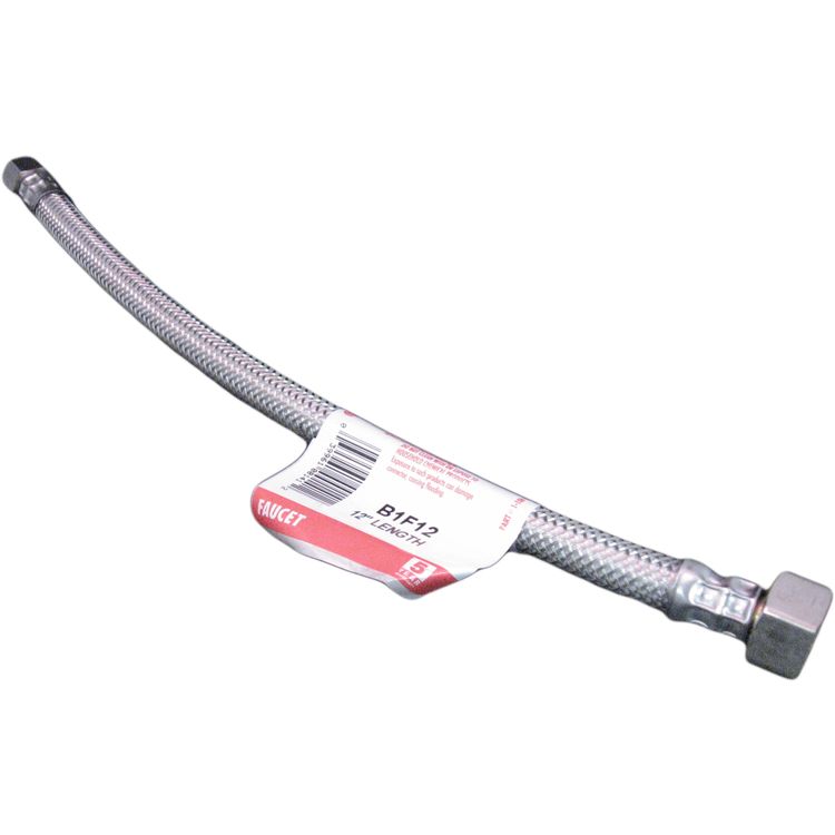 Fluidmaster B1F12 3/8" x 1/2" x 12" Flex Faucet Supply Stainless Steel