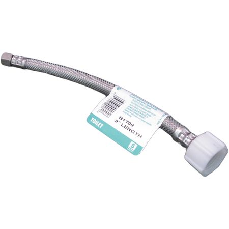Fluidmaster B1T09 3/8" x 7/8" x 9" Flex Toilet Supply Stainless Steel