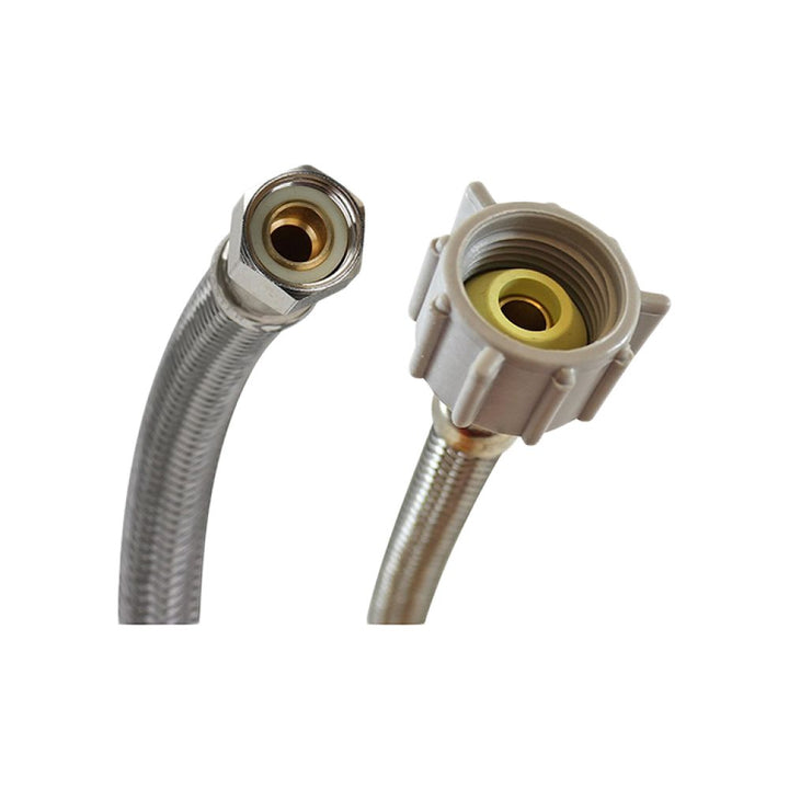 3/8" x 7/8" x 12" Flexible Toilet Supply Line, Braided, Stainless Steel - Compression x Ballcock
