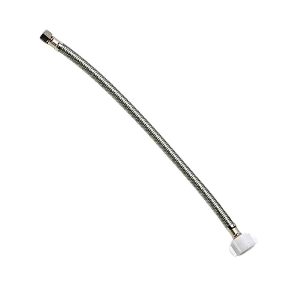 3/8" x 7/8" x 16" Flexible Toilet Supply Line, Braided, Stainless Steel - Compression x Ballcock