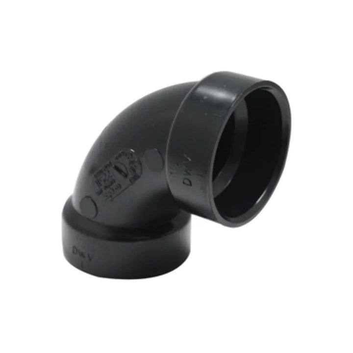 1-1/2" ABS DWV (Drain Waste and Vent) 90-Degree Elbow - Hub x Hub