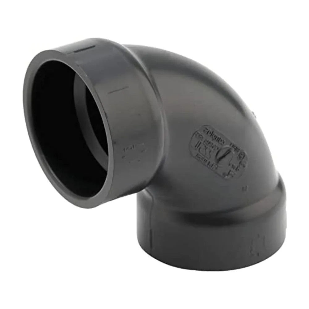 1-1/2" ABS DWV (Drain Waste and Vent) 90-Degree Elbow - Hub x Hub