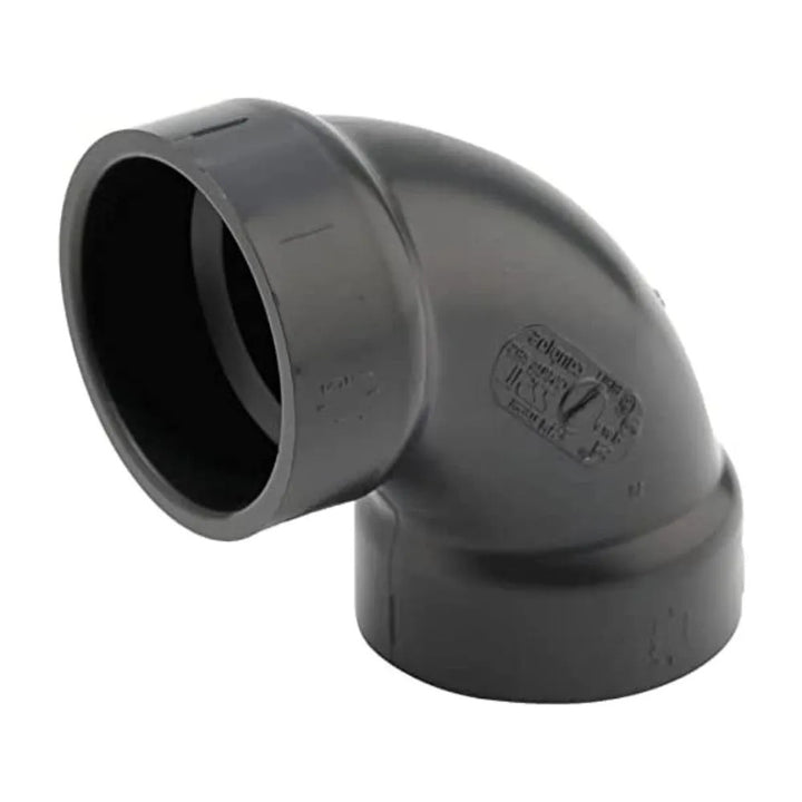 1-1/2" ABS DWV (Drain Waste and Vent) 90-Degree Elbow - Hub x Hub