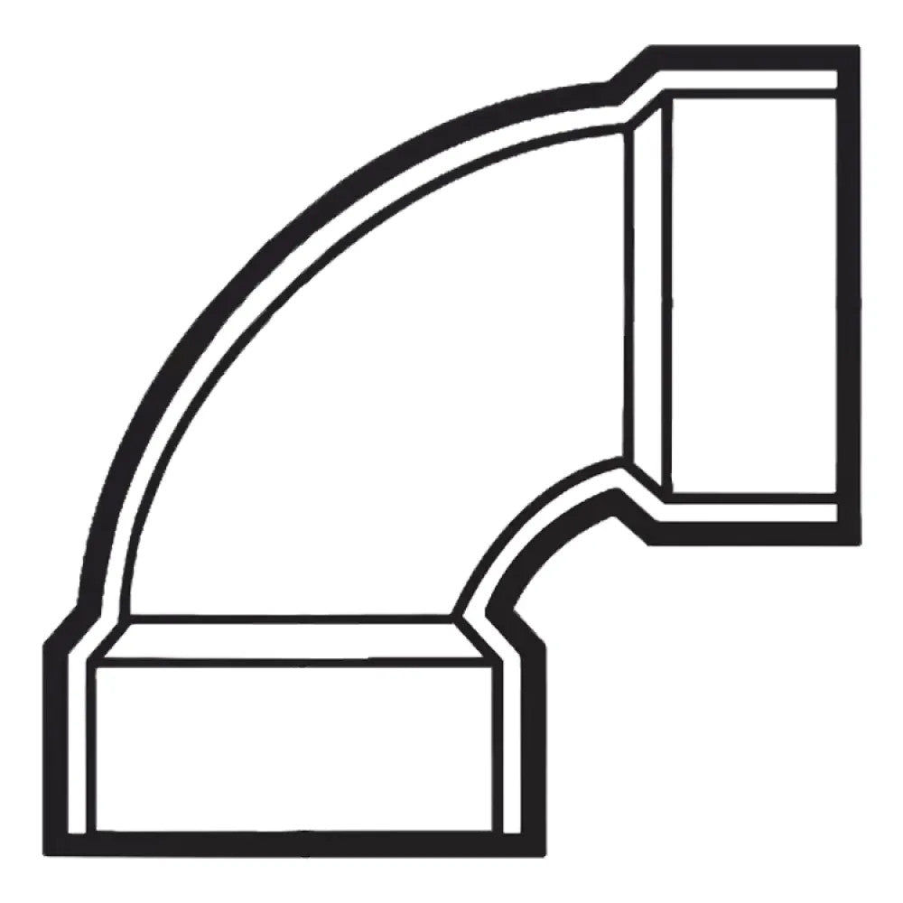 1-1/2" ABS DWV (Drain Waste and Vent) 90-Degree Elbow - Hub x Hub