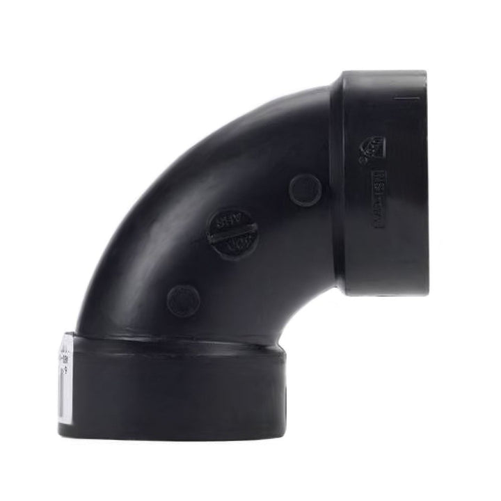 2" ABS DWV (Drain Waste and Vent) 90-Degree Elbow - Hub x Hub