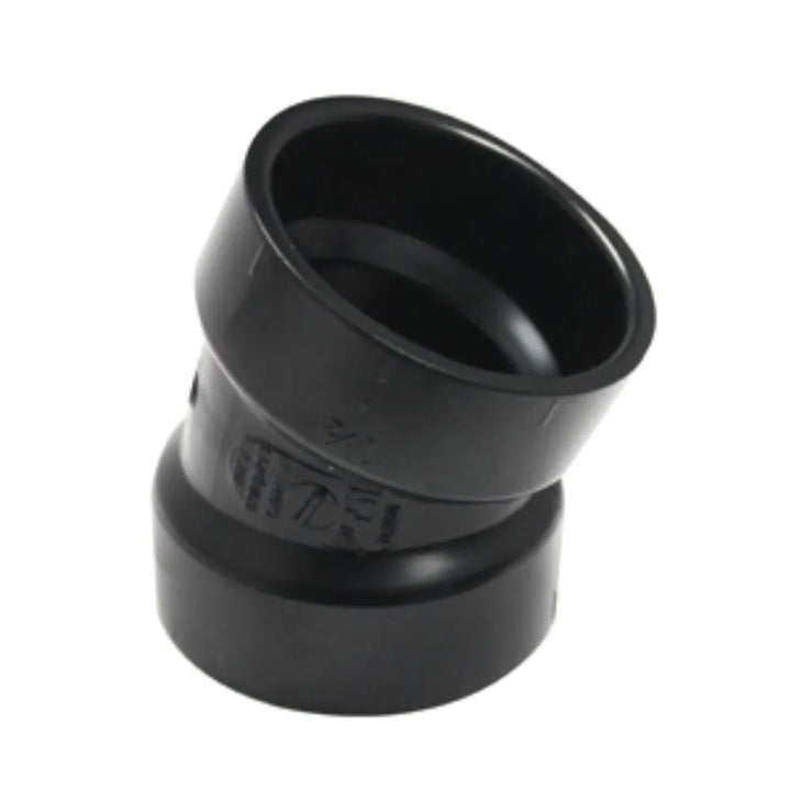 1-1/2" ABS DWV (Drain Waste and Vent) 22-1/2-Degree Elbow - Hub x Hub