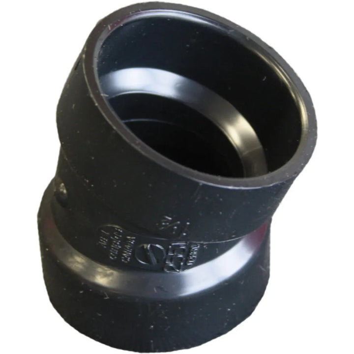 1-1/2" ABS DWV (Drain Waste and Vent) 22-1/2-Degree Elbow - Hub x Hub