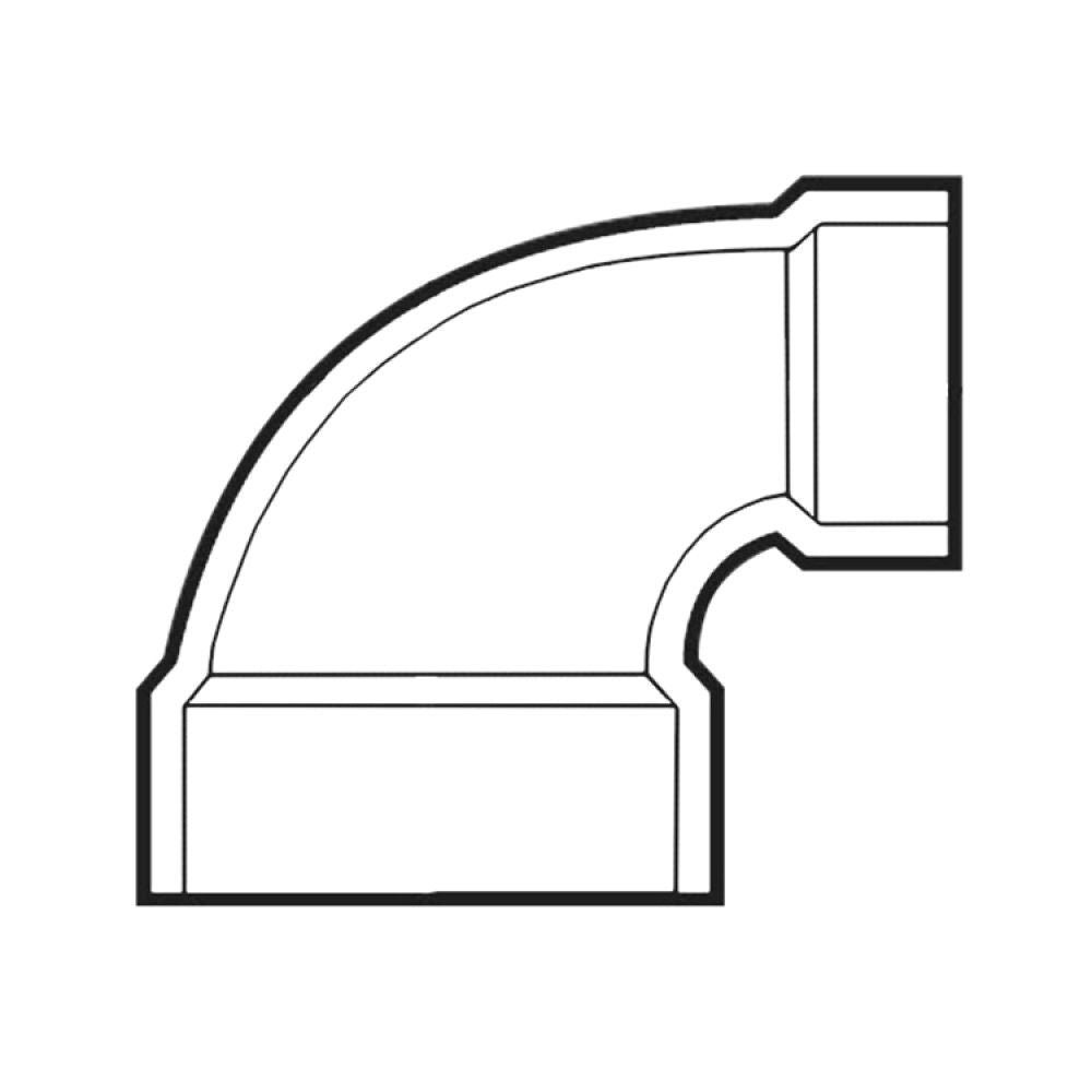 4" x 3" ABS DWV (Drain Waste and Vent) 90-Degree Closet Elbow Reducer - Hub x Hub