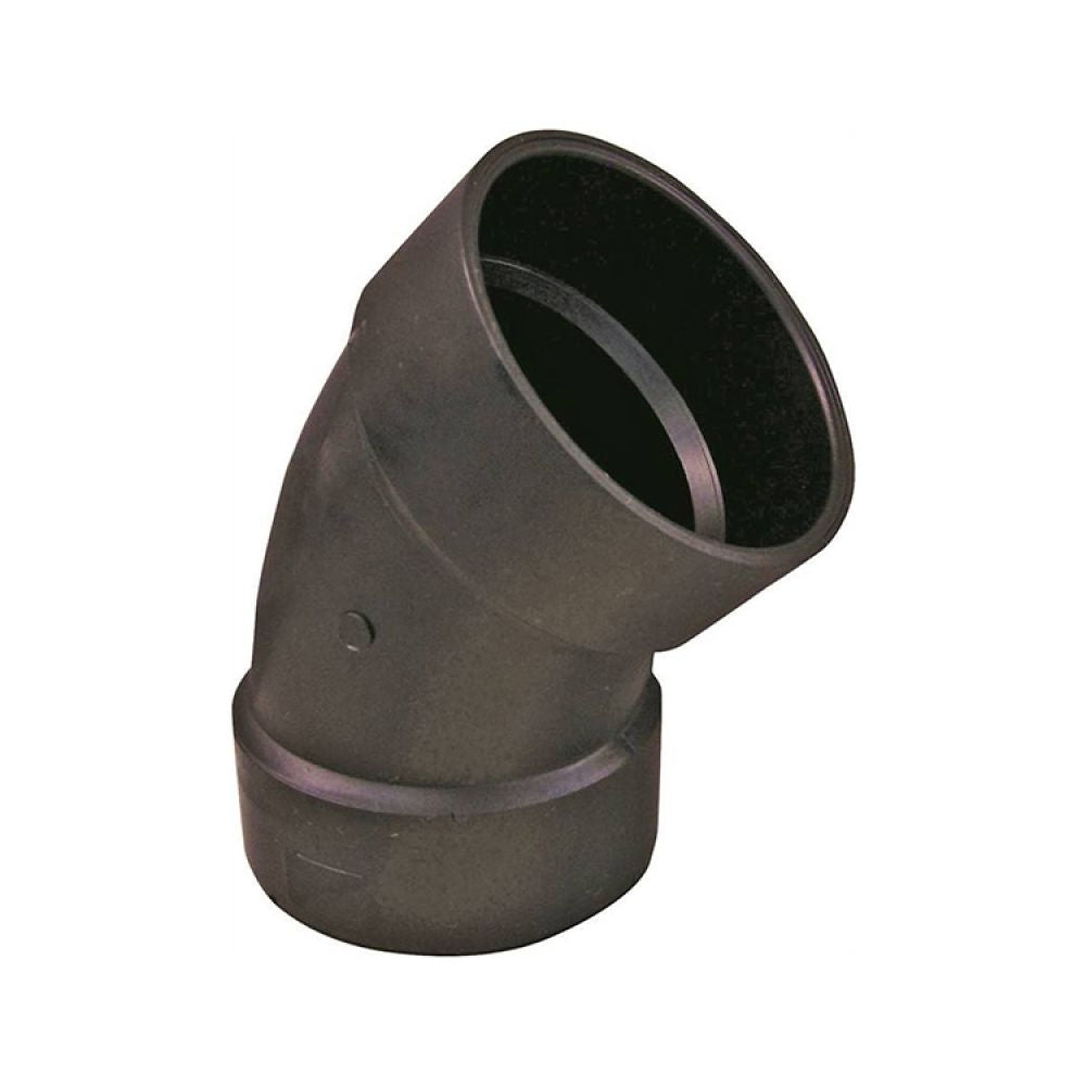 1-1/2" ABS DWV (Drain Waste and Vent) 45-Degree Elbow - Hub x Hub