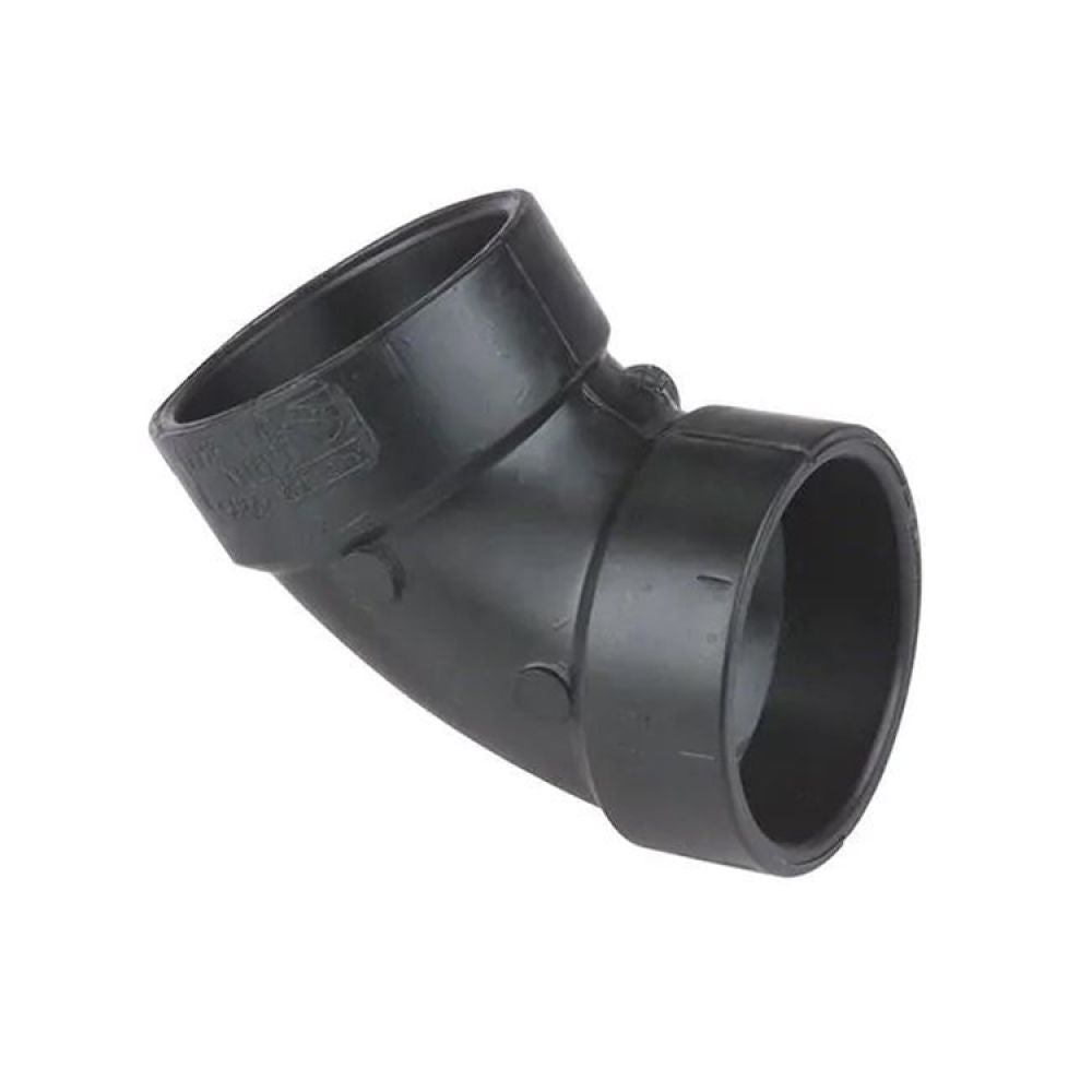 4" ABS DWV (Drain Waste and Vent) 45-Degree Elbow - Hub x Hub