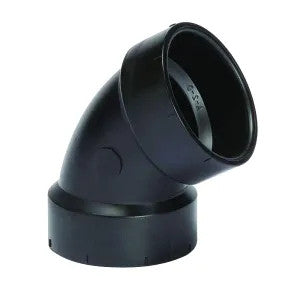 1-1/2" 60 Degree Elbow, ABS Construction, DWV (Drain, Waste, and Vent) Applications