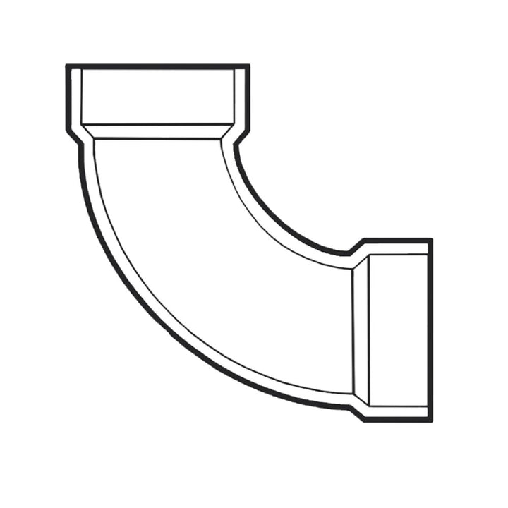 3" ABS DWV (Drain Waste and Vent) Long Sweep 90-Degree Elbow - Spigot x Hub