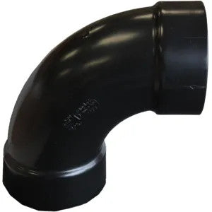 4 Inch Long Sweep 90 Degree Elbow, ABS Construction