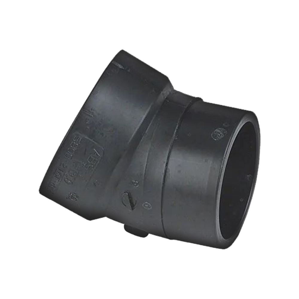 1-1/2" ABS DWV (Drain Waste and Vent) 22-1/2-Degree Elbow - Spigot x Hub