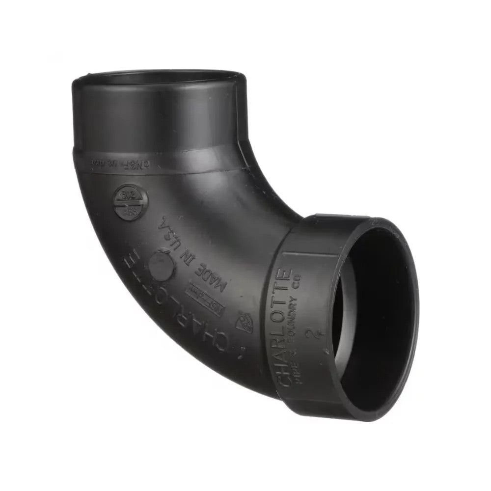 3" ABS DWV (Drain Waste and Vent) 90-Degree Street Elbow - Spigot x Hub