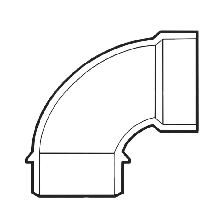 3" ABS DWV (Drain Waste and Vent) 90-Degree Street Elbow - Spigot x Hub