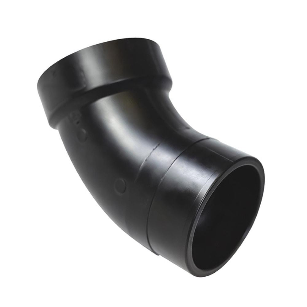 1-1/2" ABS DWV (Drain Waste and Vent) Long Sweep 45-Degree Elbow - Spigot x Hub