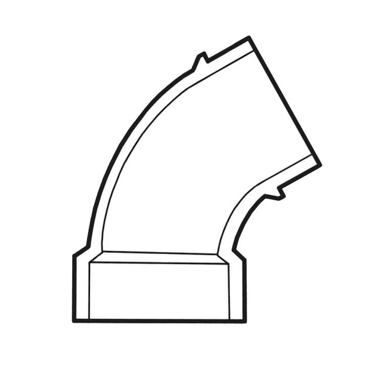 1-1/2" ABS DWV (Drain Waste and Vent) Long Sweep 45-Degree Elbow - Spigot x Hub