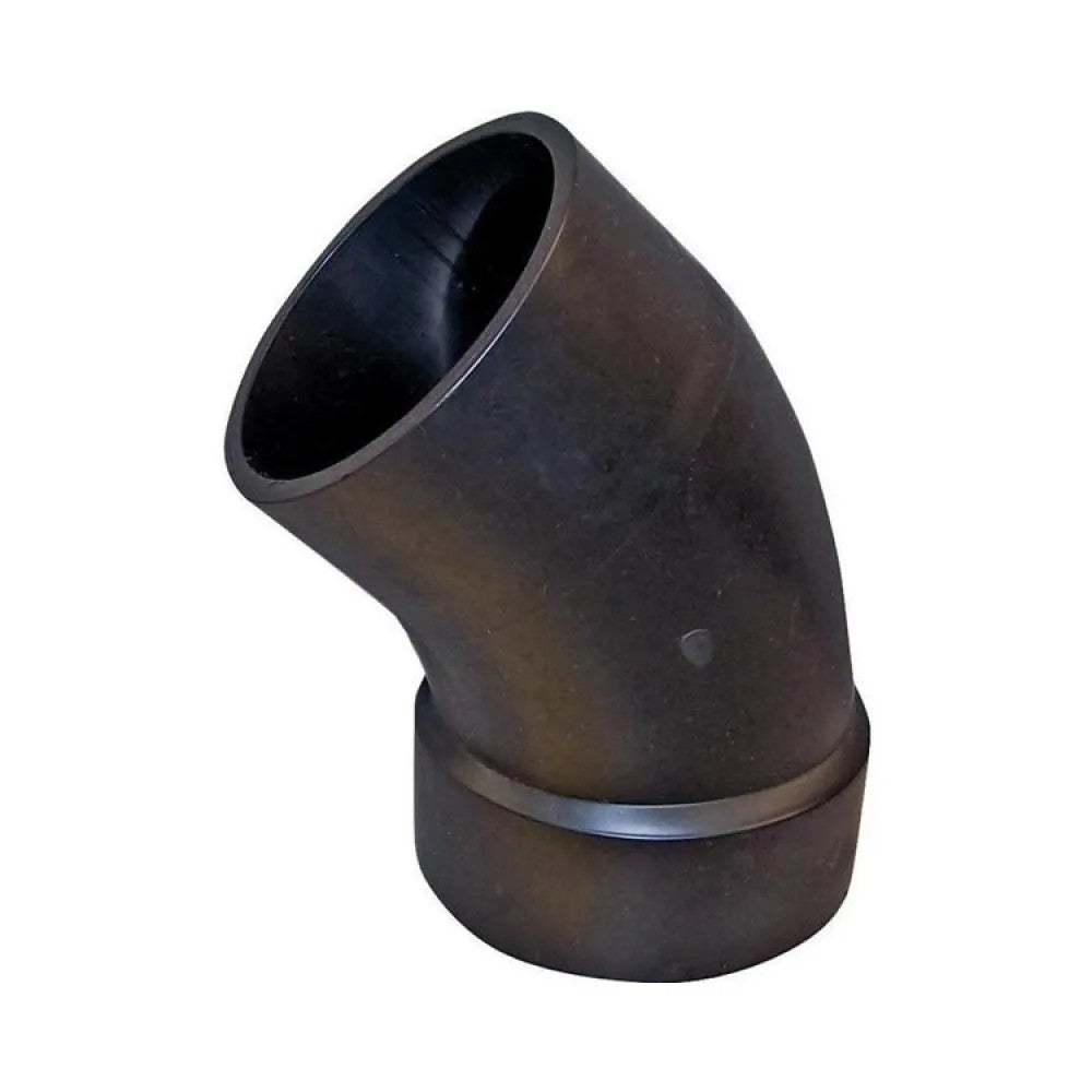3" ABS DWV (Drain Waste and Vent) Long Sweep 45-Degree Elbow - Spigot x Hub