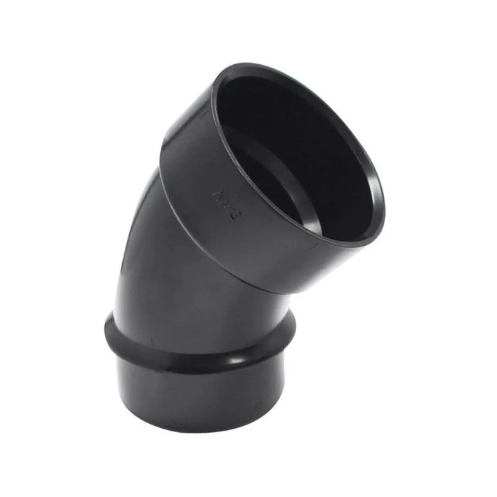 3" ABS DWV (Drain Waste and Vent) Long Sweep 45-Degree Elbow - Spigot x Hub