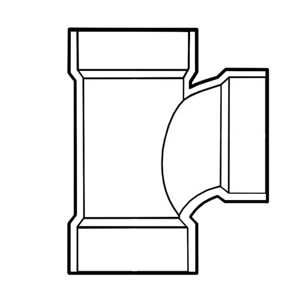 2" ABS DWV (Drain Waste and Vent) Sanitary Tee - Hub x Hub X Hub