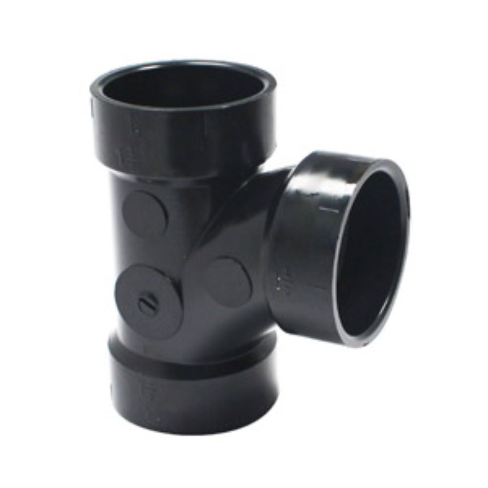 2" ABS DWV (Drain Waste and Vent) Sanitary Tee - Hub x Hub X Hub