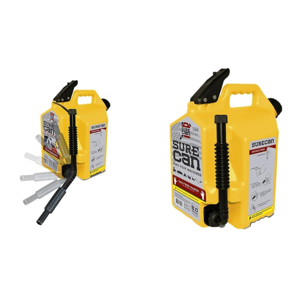 SureCan Self-Venting, Thumb Trigger Yellow Gas Can for Diesel Fuel, 5 Gallon - SUR50D1