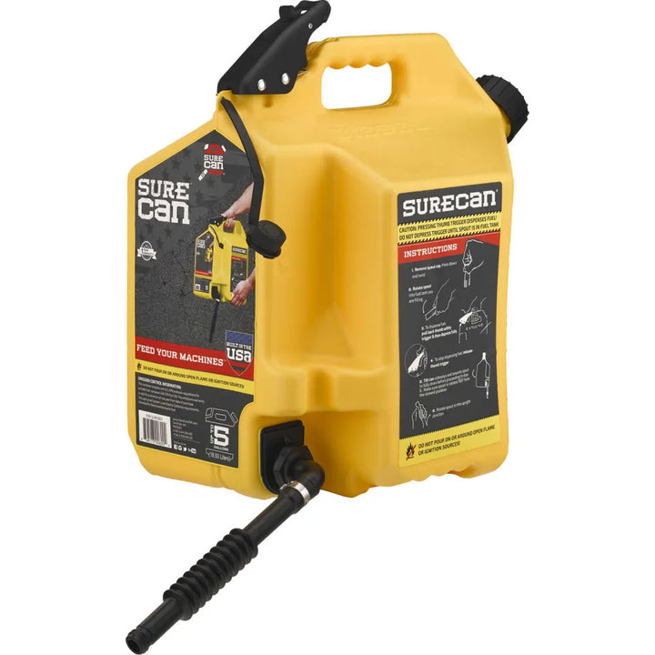 SureCan Self-Venting, Thumb Trigger Yellow Gas Can for Diesel Fuel, 5 Gallon - SUR50D1