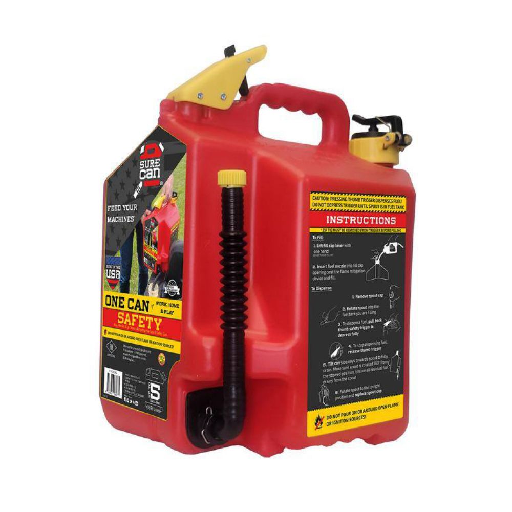 SureCan Red Type II Safety Can for Gasoline, 5 Gallon - SUR5SFG2