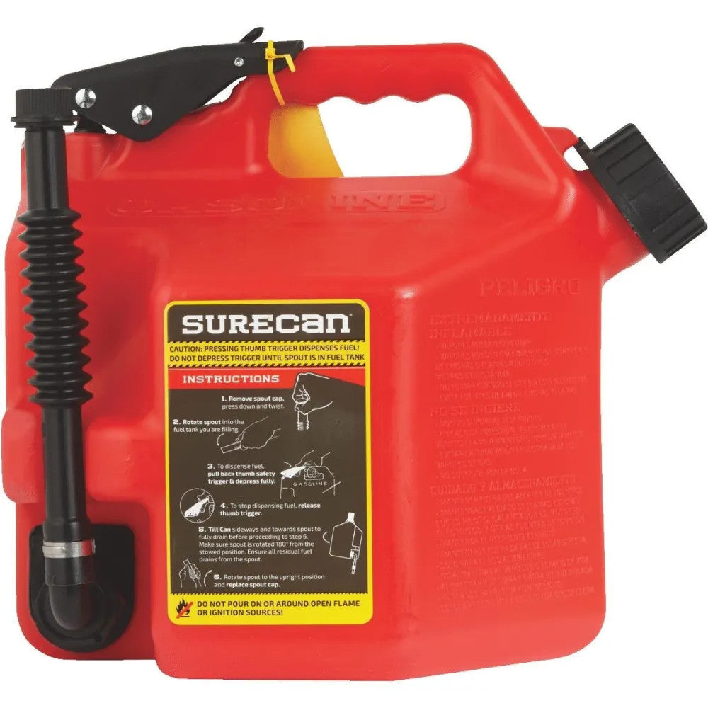 SureCan 2.2 Gallon Red Gas Can for Gasoline - SUR22G1