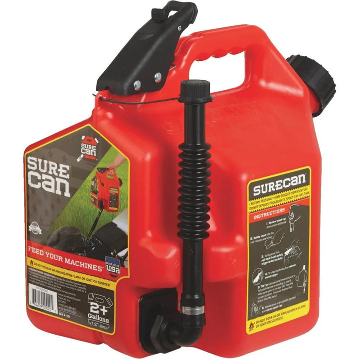 SureCan 2.2 Gallon Red Gas Can for Gasoline - SUR22G1
