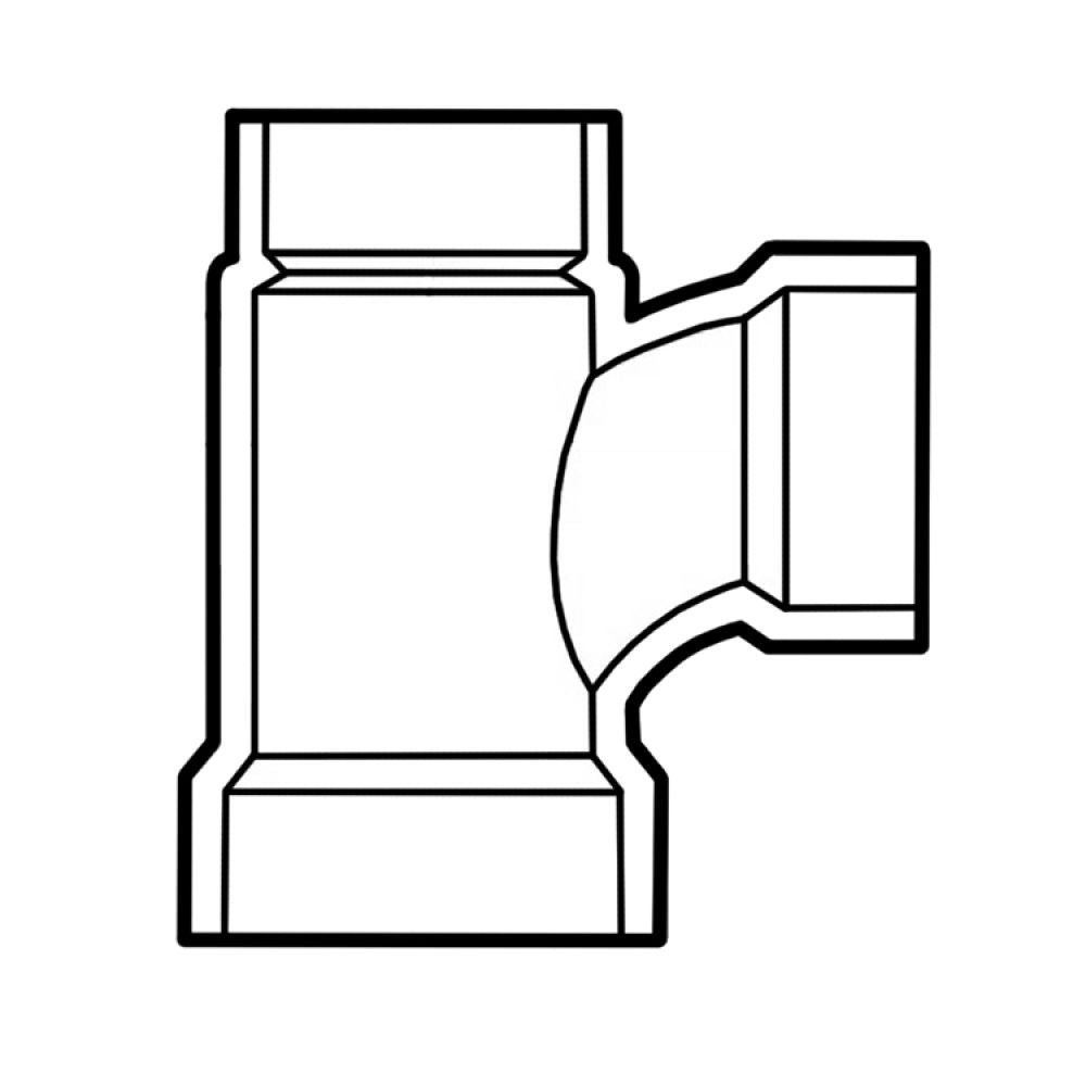 2" x 1-1/2" x 1-1/2" ABS DWV (Drain Waste and Vent) Sanitary Reducing Tee - Hub x Hub x Hub
