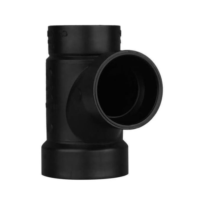 2" x 1-1/2" x 1-1/2" ABS DWV (Drain Waste and Vent) Sanitary Reducing Tee - Hub x Hub x Hub