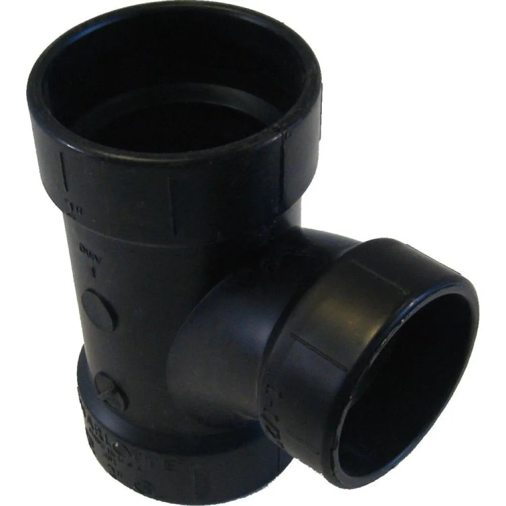2" x 2" x 1-1/2" ABS DWV (Drain Waste and Vent) Sanitary Reducing Tee - Hub x Hub x Hub