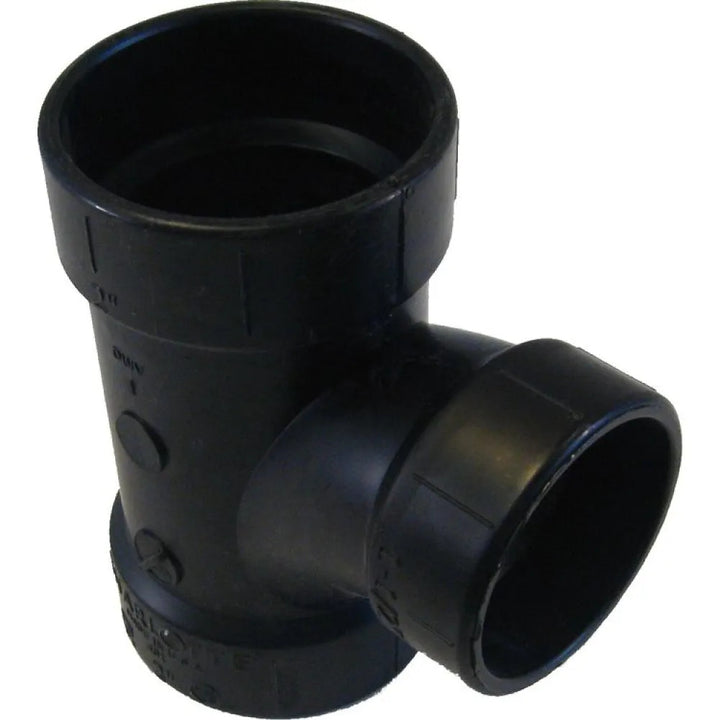 2" x 2" x 1-1/2" ABS DWV (Drain Waste and Vent) Sanitary Reducing Tee - Hub x Hub x Hub