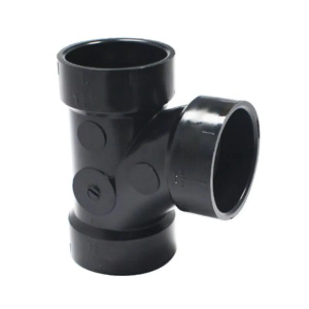 3" ABS DWV (Drain Waste and Vent) Sanitary Tee - Hub x Hub x Hub