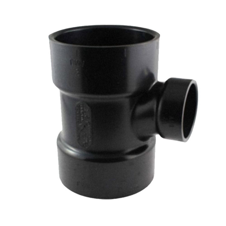 3" x 3" x 1-1/2" ABS DWV (Drain Waste and Vent) Sanitary Reducing Tee - Hub x Hub x Hub