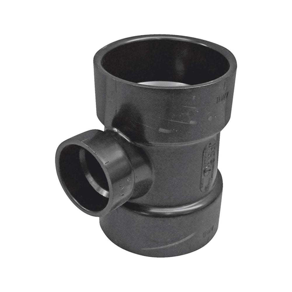 3" x 3" x 1-1/2" ABS DWV (Drain Waste and Vent) Sanitary Reducing Tee - Hub x Hub x Hub
