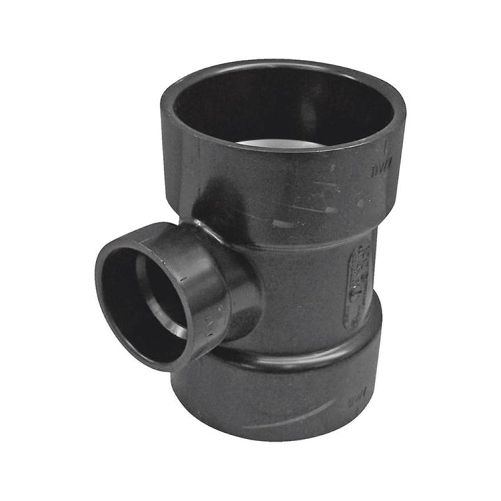 3" x 3" x 1-1/2" ABS DWV (Drain Waste and Vent) Sanitary Reducing Tee - Hub x Hub x Hub