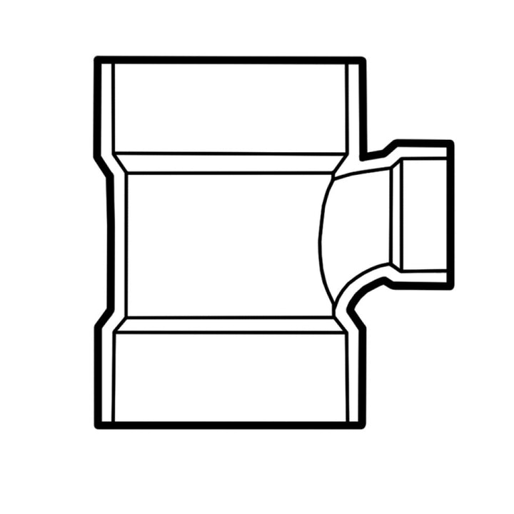 3" x 3" x 1-1/2" ABS DWV (Drain Waste and Vent) Sanitary Reducing Tee - Hub x Hub x Hub