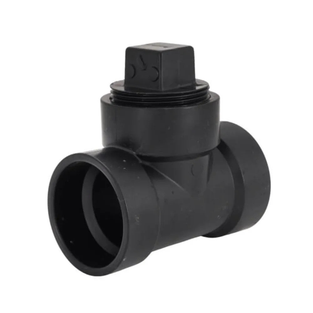 1-1/2-inch ABS Cleanout Tee with Plug, ABS Construction, Black Finish
