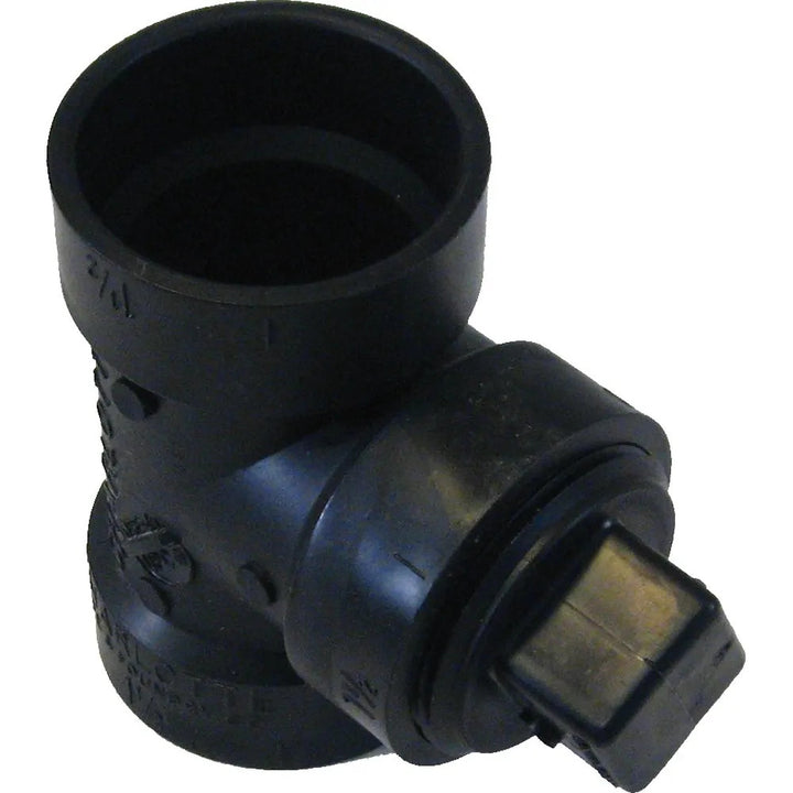 1-1/2-inch ABS Cleanout Tee with Plug, ABS Construction, Black Finish