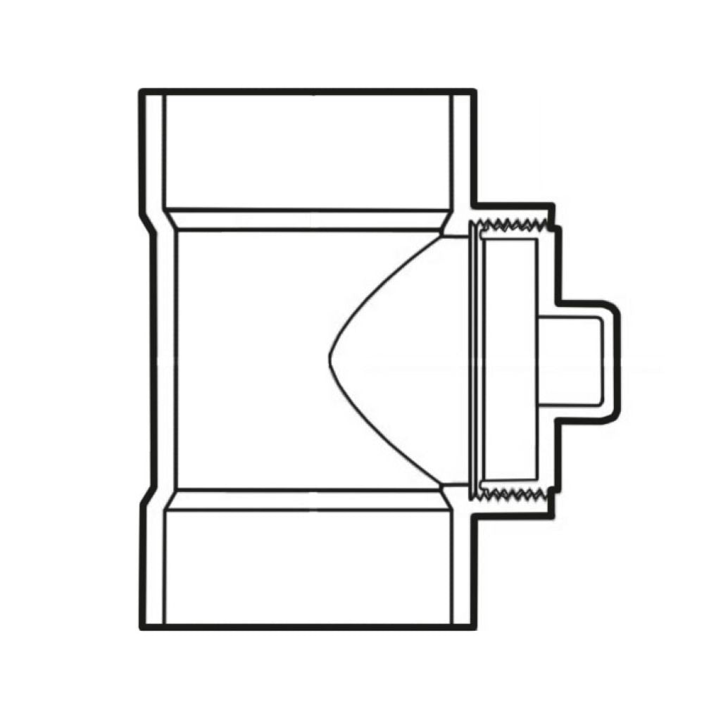 3" ABS DWV (Drain Waste and Vent) Cleanout Tee with Threaded Plug - Hub x Hub x FNPT (Female National Pipe Thread)