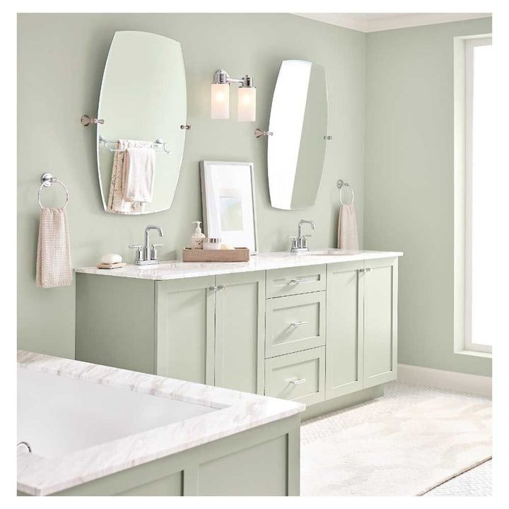 Moen Gibson Two-Handle High-Arc Centerset Chrome Bathroom Faucet with Metal Pop-Up, 1.2 GPM, Lever Handles, WaterSense, ADA - 6150