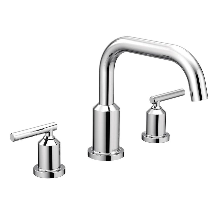 Moen Gibson Two-Handle Roman Tub Faucet Trim, Angular Spout, Lever Handles, M-PACT, Chrome - T961