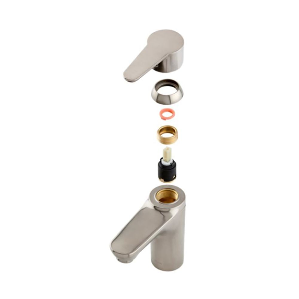 Pfister Pfirst Modern Single-Hole Bathroom Faucet, Single-Handle, 1.2 GPM, Lever Handle, Pforever Seal, Brushed Nickel - LG142-060K