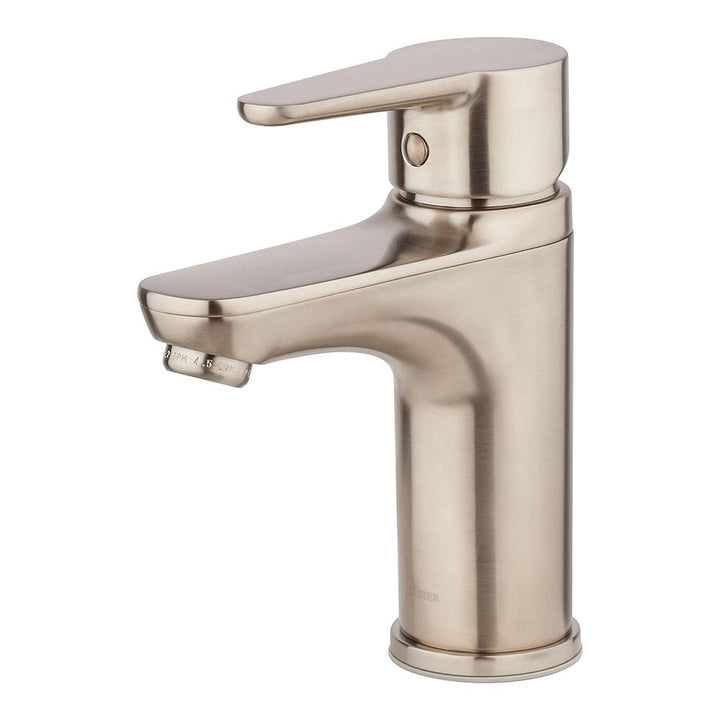 Pfister Pfirst Modern Single-Hole Bathroom Faucet, Single-Handle, 1.2 GPM, Lever Handle, Pforever Seal, Brushed Nickel - LG142-060K