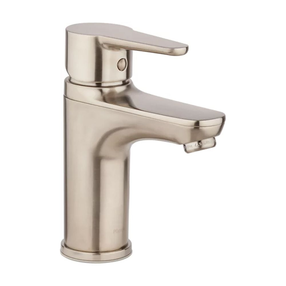 Pfister Pfirst Modern Single-Hole Bathroom Faucet, Single-Handle, 1.2 GPM, Lever Handle, Pforever Seal, Brushed Nickel - LG142-060K